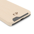Latte Ribbed Monogram Phone Case With Card Holder Personalized