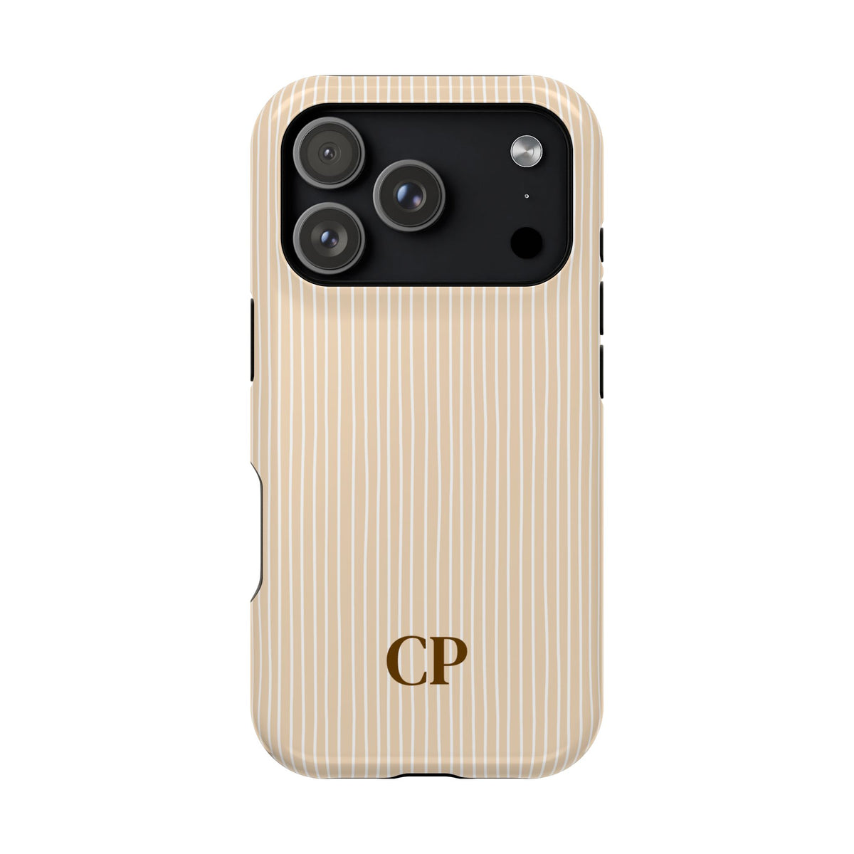 Latte Ribbed Monogram Magnetic Impact Resistant Case Personalized