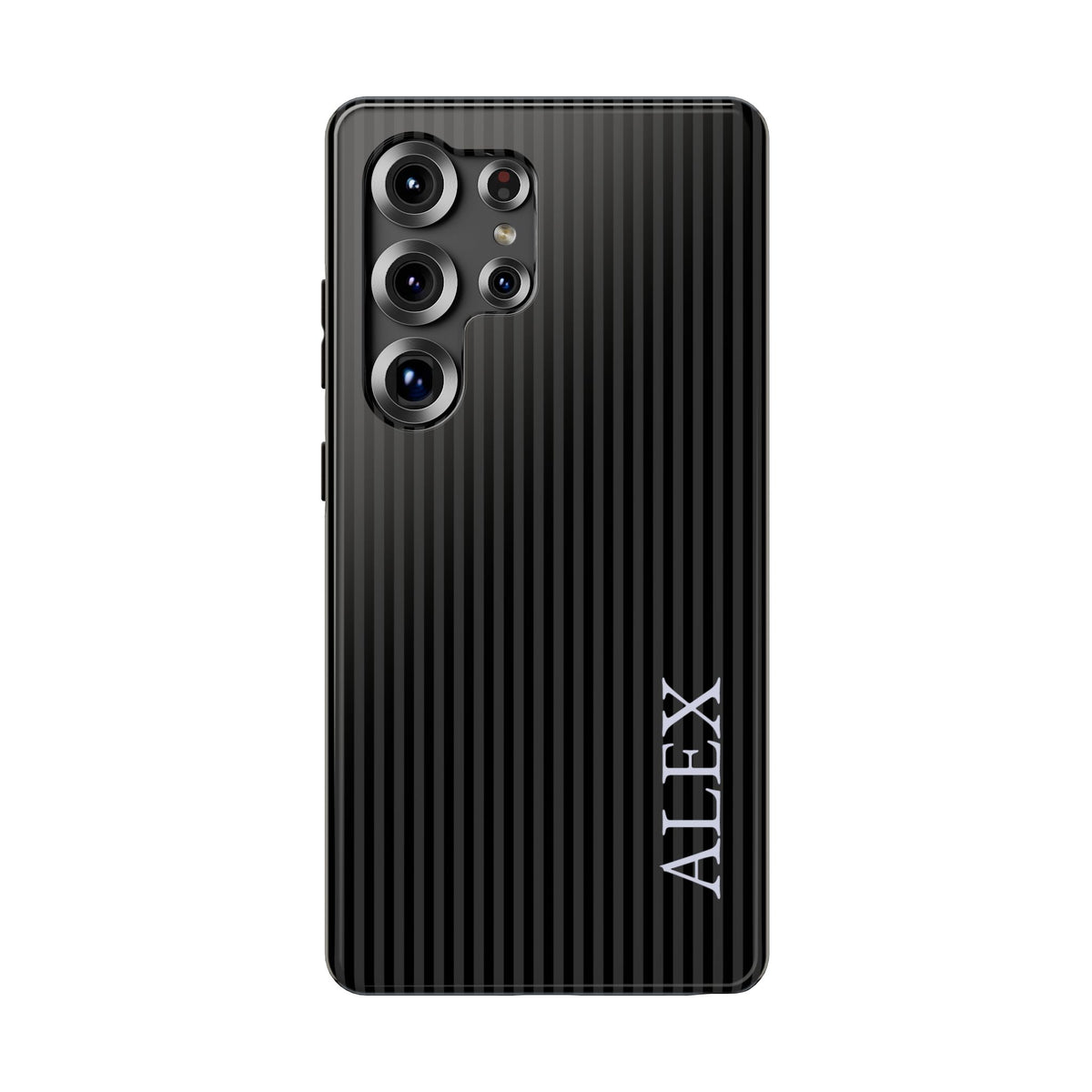 Black Stripe Name Impact Resistant Case Personalized