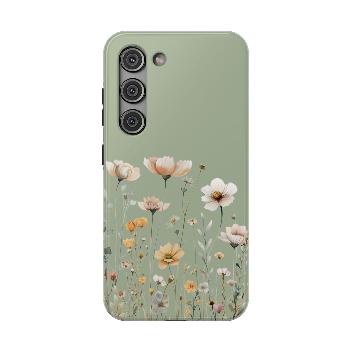 Sage Daisy protective phone case for Samsung Galaxy S23, glossy finish