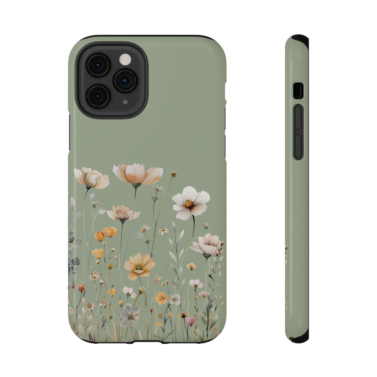 Sage Daisy protective phone case for iPhone 11 Pro, glossy finish