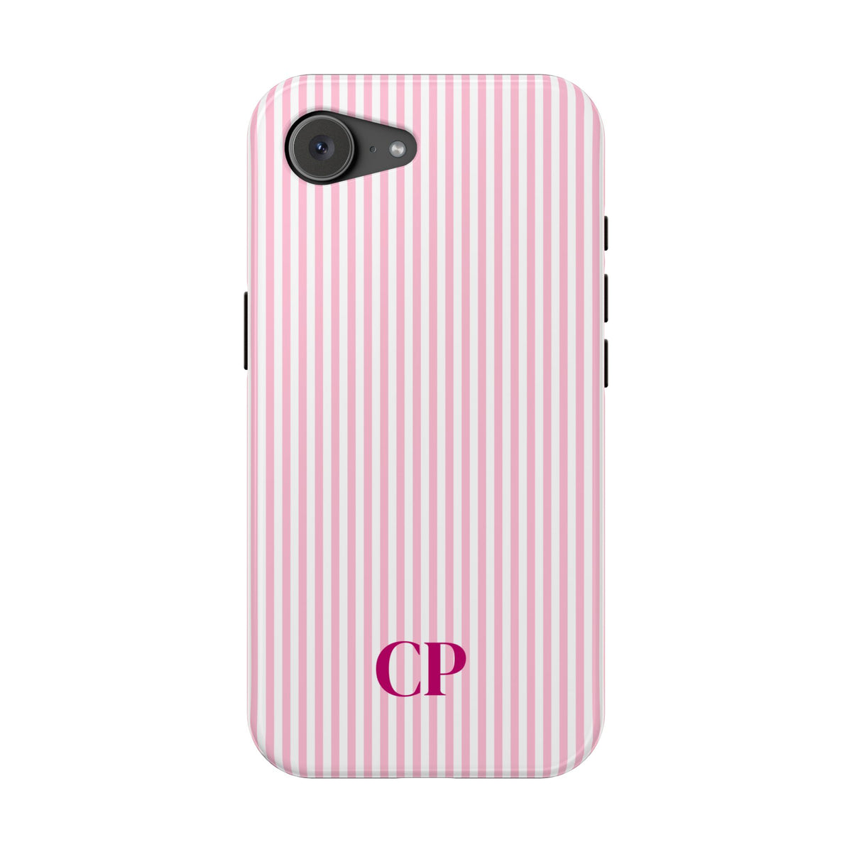 Blush Pinstripe Monogram Magnetic Impact Resistant Case Personalized