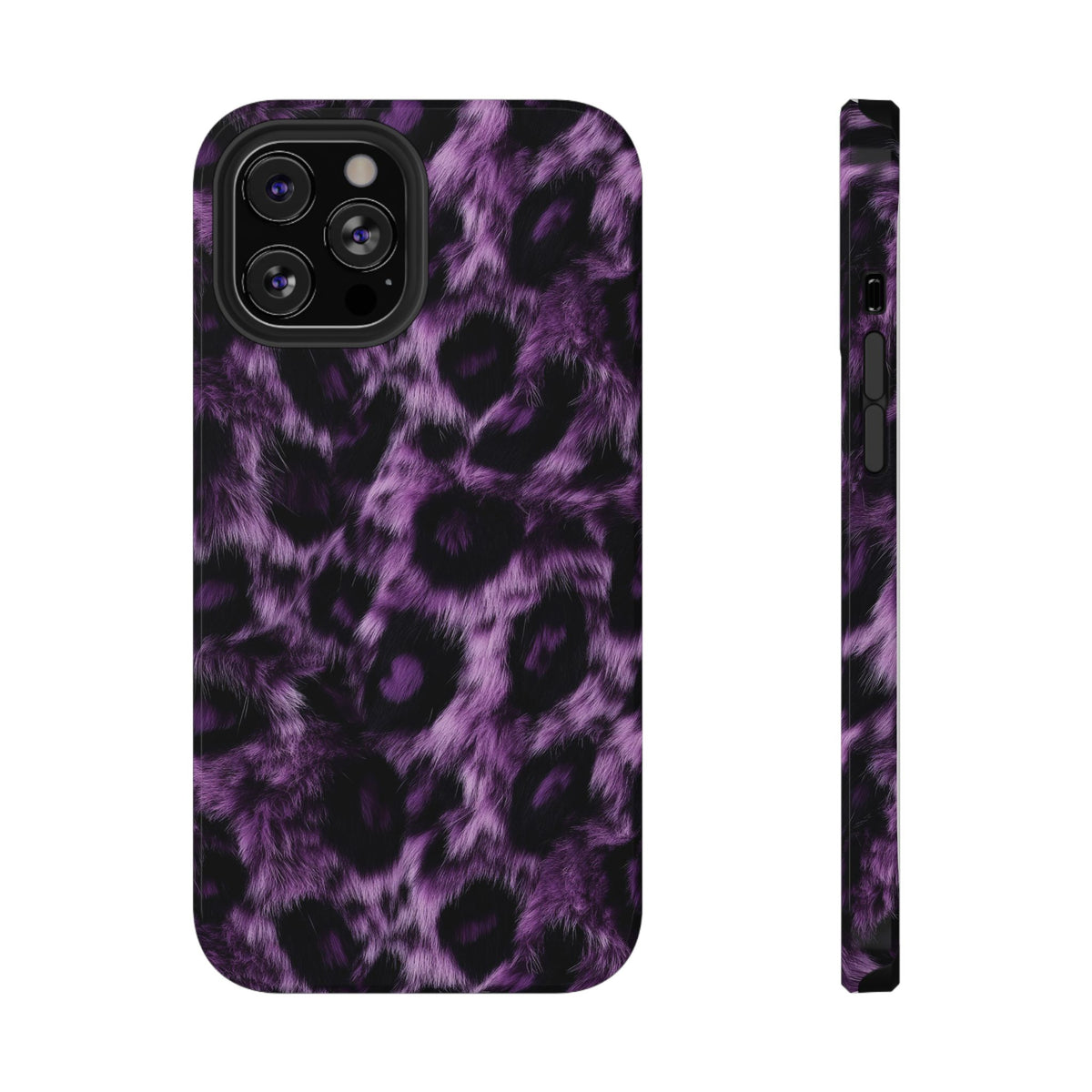 Purple Leopard protective phone case for iPhone 12 Pro Max, glossy finish