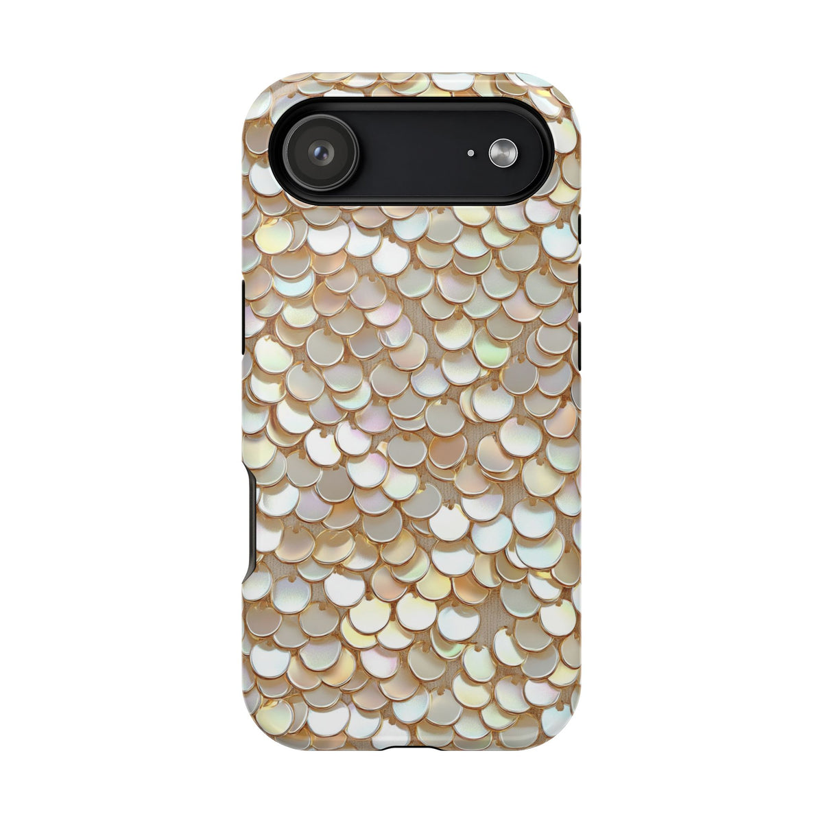 Champagne Sequin protective phone case for iPhone 17 Air, glossy finish