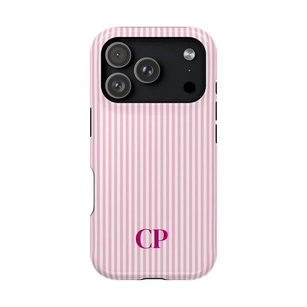Blush Pinstripe Monogram  Personalized