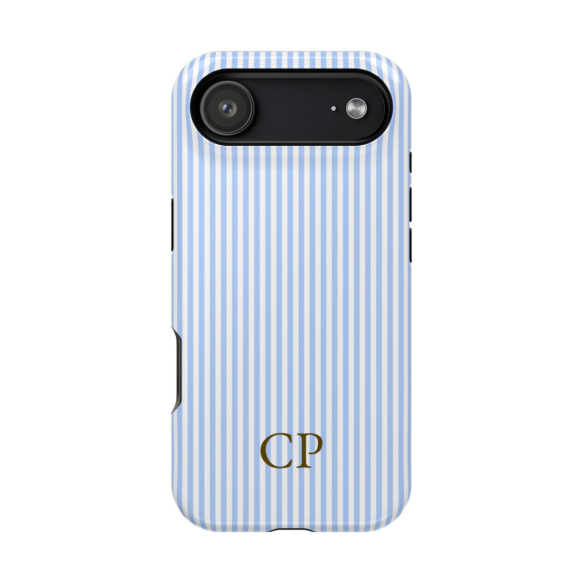 Sky Pinstripe Monogram Magnetic Impact Resistant Case Personalized