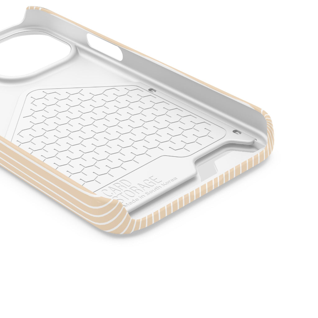 Latte Ribbed Monogram Phone Case With Card Holder Personalized