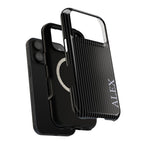 Black Stripe Name Magnetic Impact Resistant Case Personalized