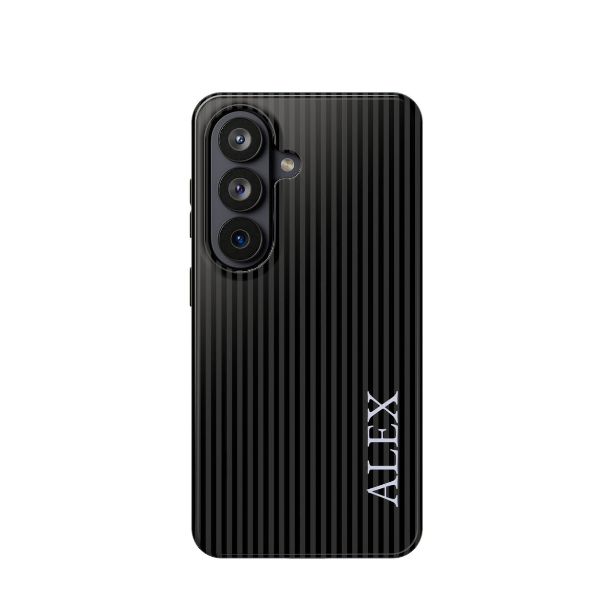 Black Stripe Name Impact Resistant Case Personalized