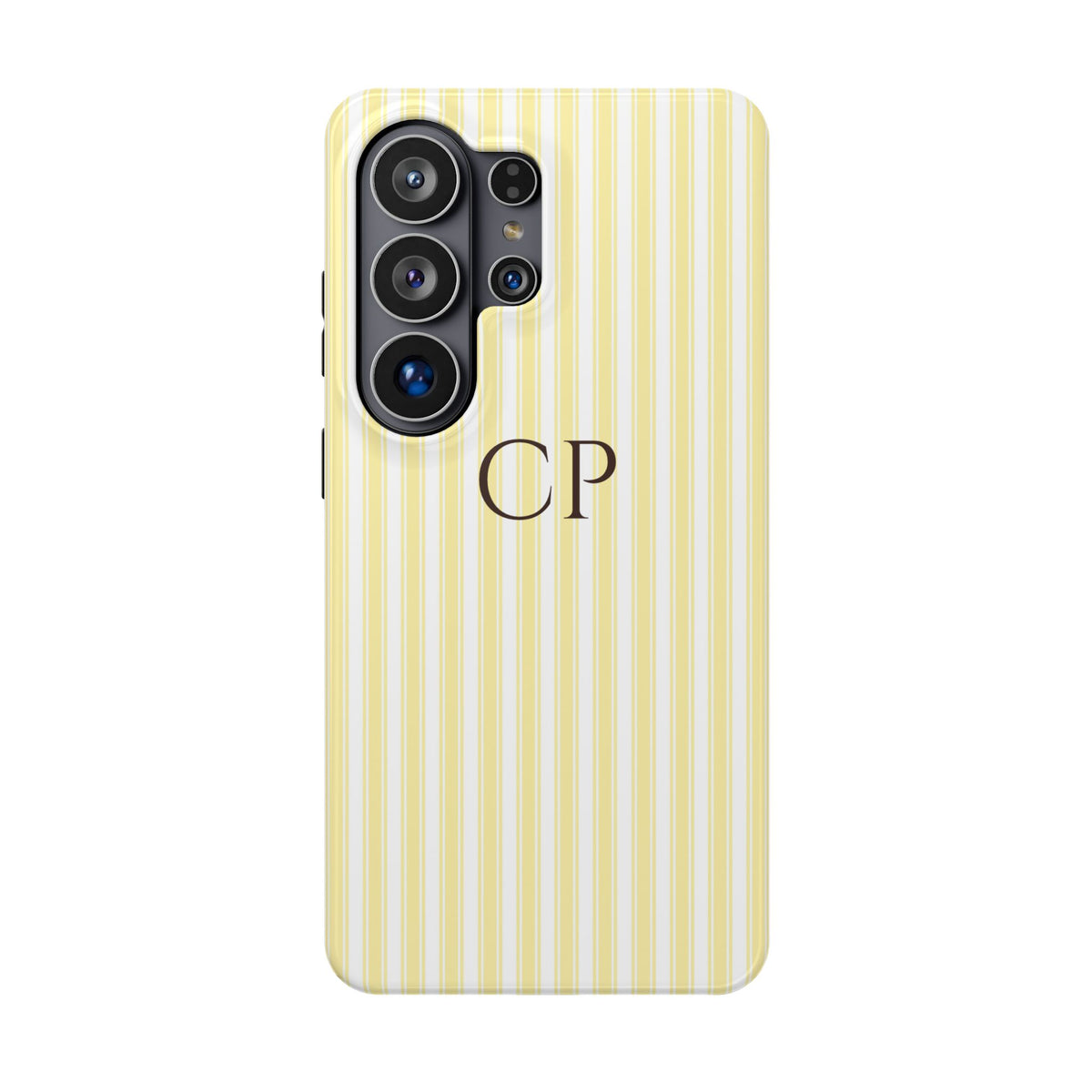 Cream Stripe Monogram Magnetic Impact Resistant Case Personalized