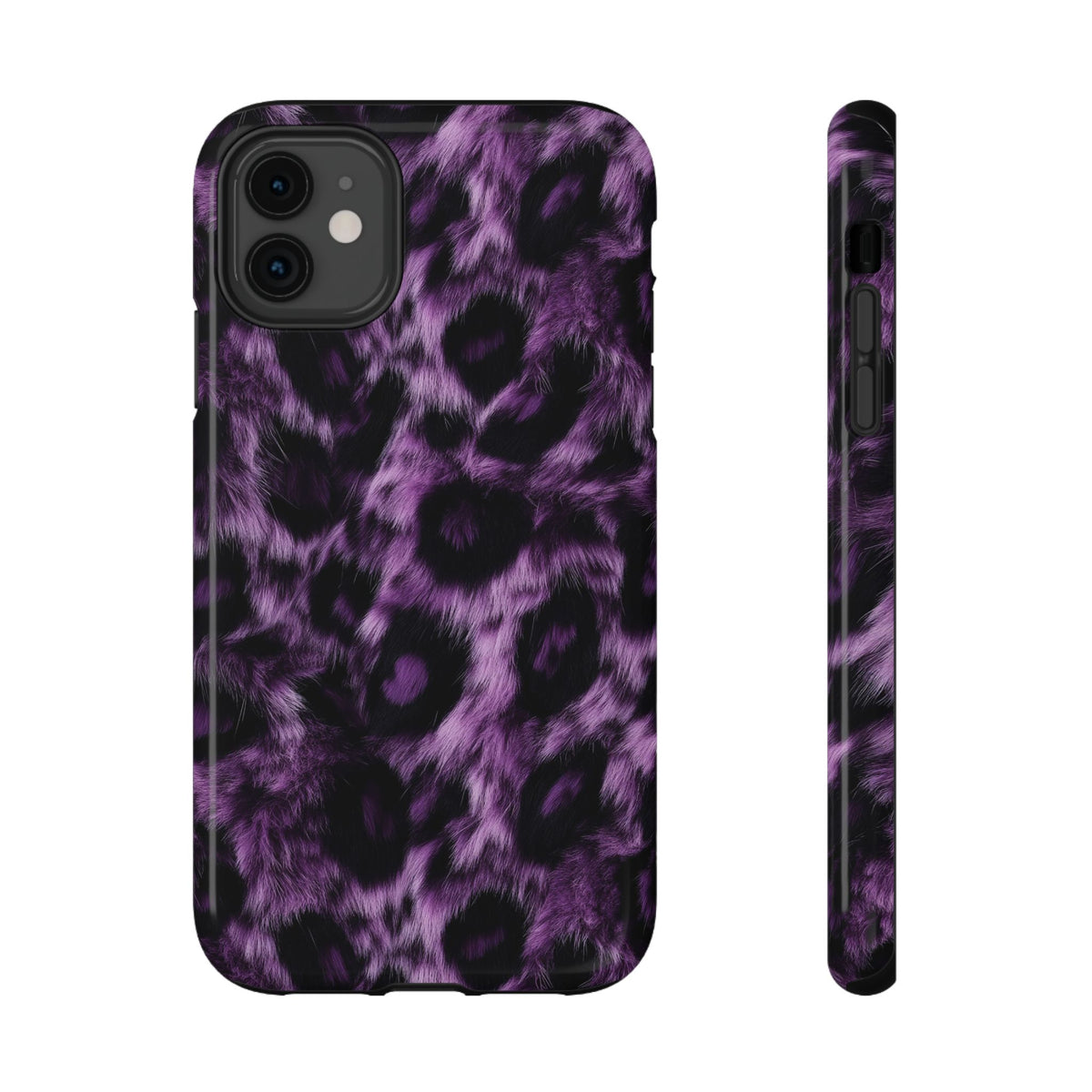 Purple Leopard protective phone case for iPhone 11, glossy finish