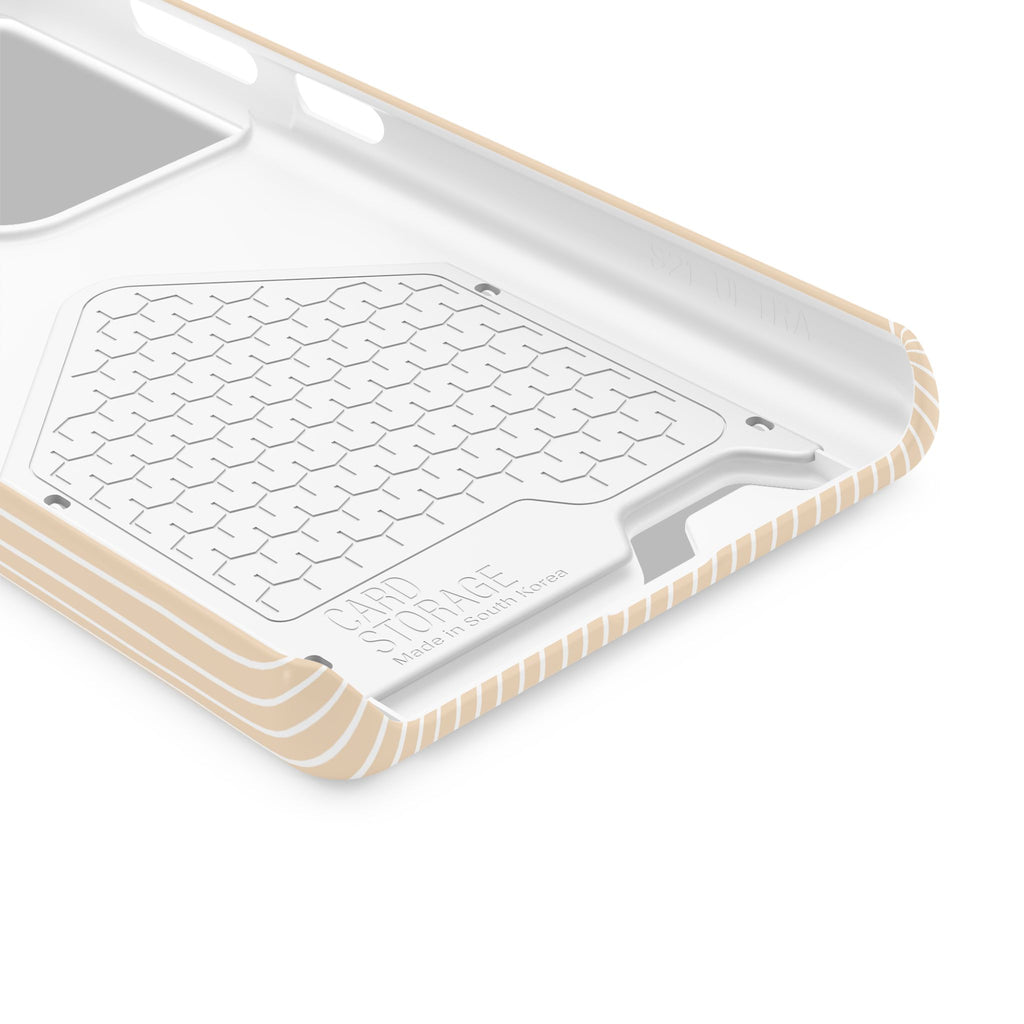 Latte Ribbed Monogram Phone Case With Card Holder Personalized