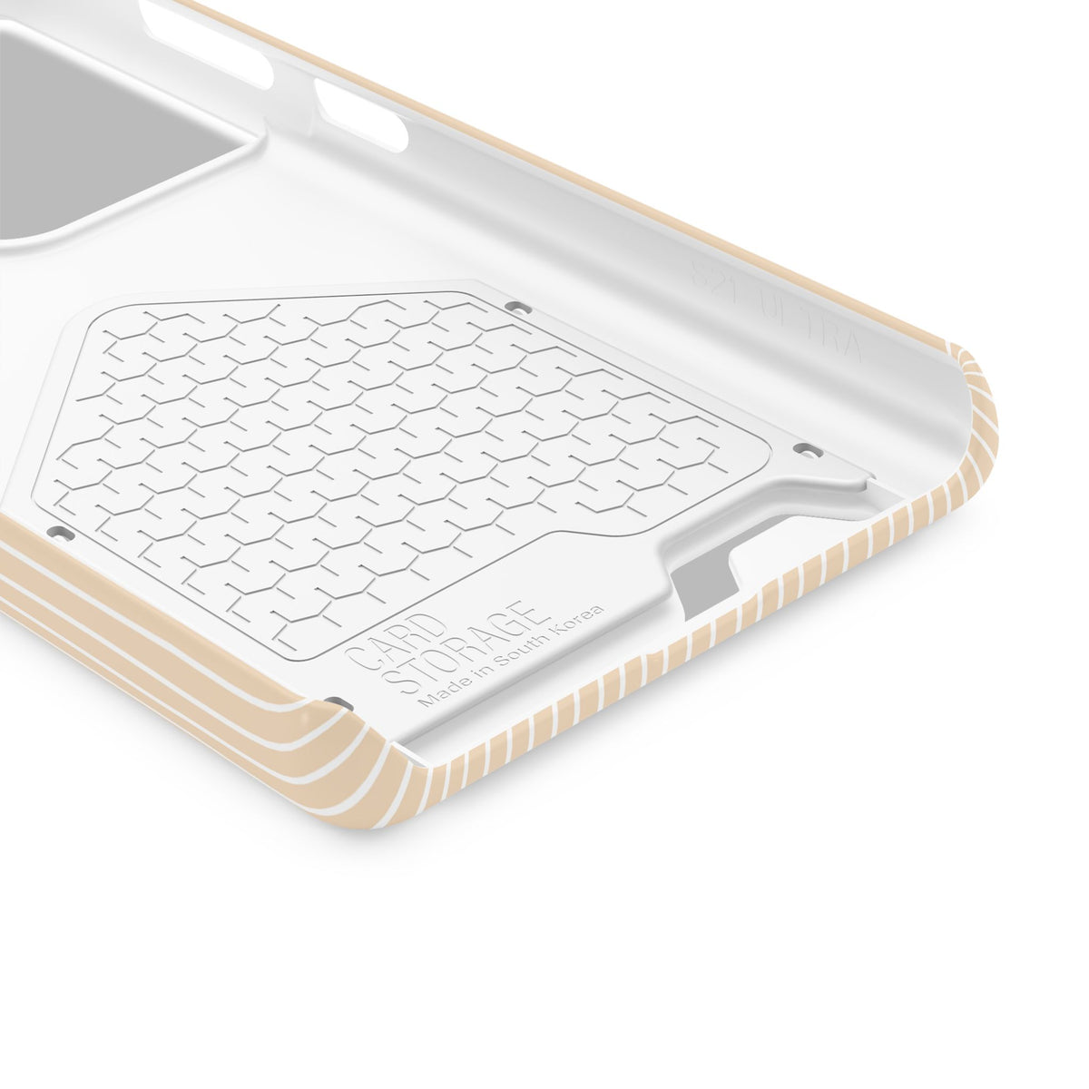 Latte Ribbed Monogram Phone Case With Card Holder Personalized