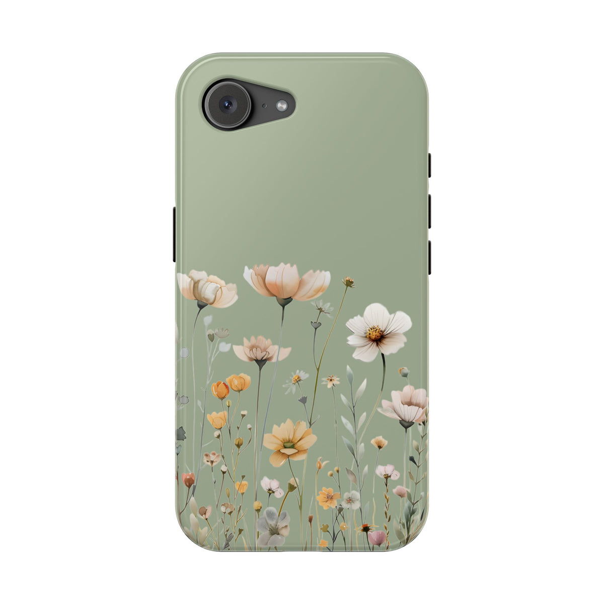 Sage Daisy MagSafe case for iPhone 17e, glossy finish
