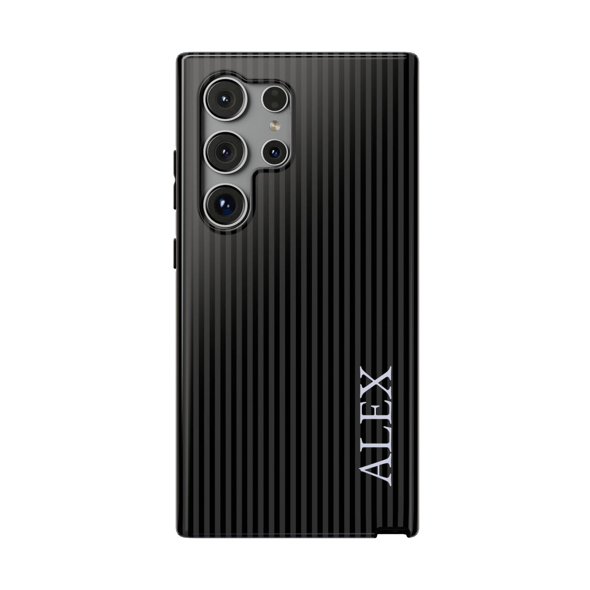 Black Stripe Name Impact Resistant Case Personalized