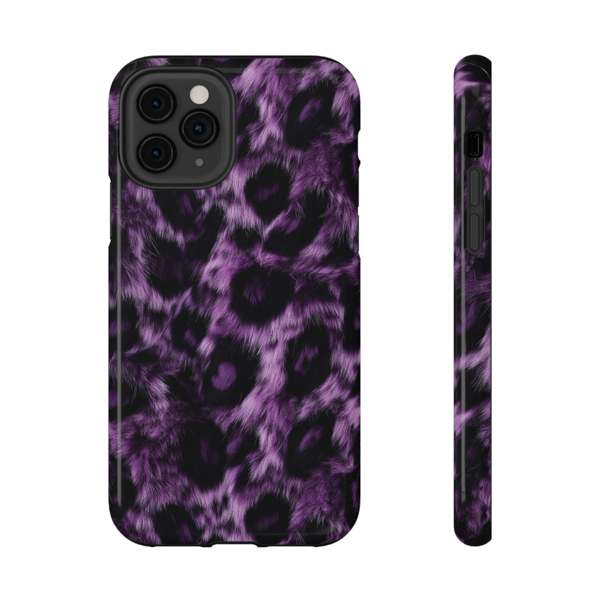 Purple Leopard protective phone case for iPhone 11 Pro, glossy finish