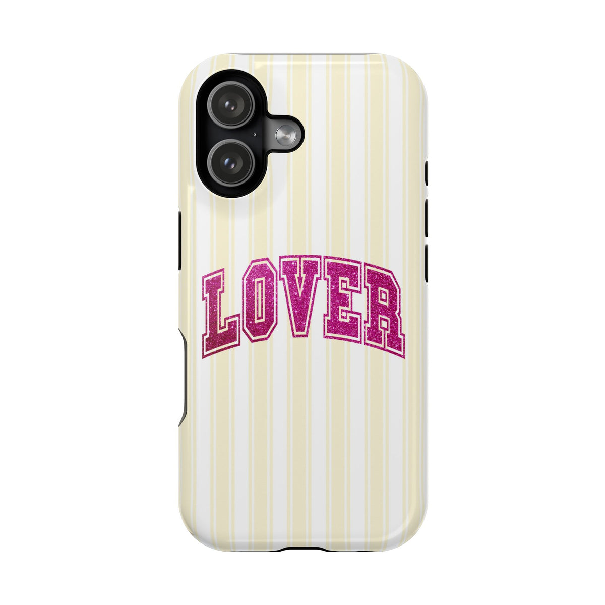 Lover Varsity protective phone case for iPhone 17, glossy finish