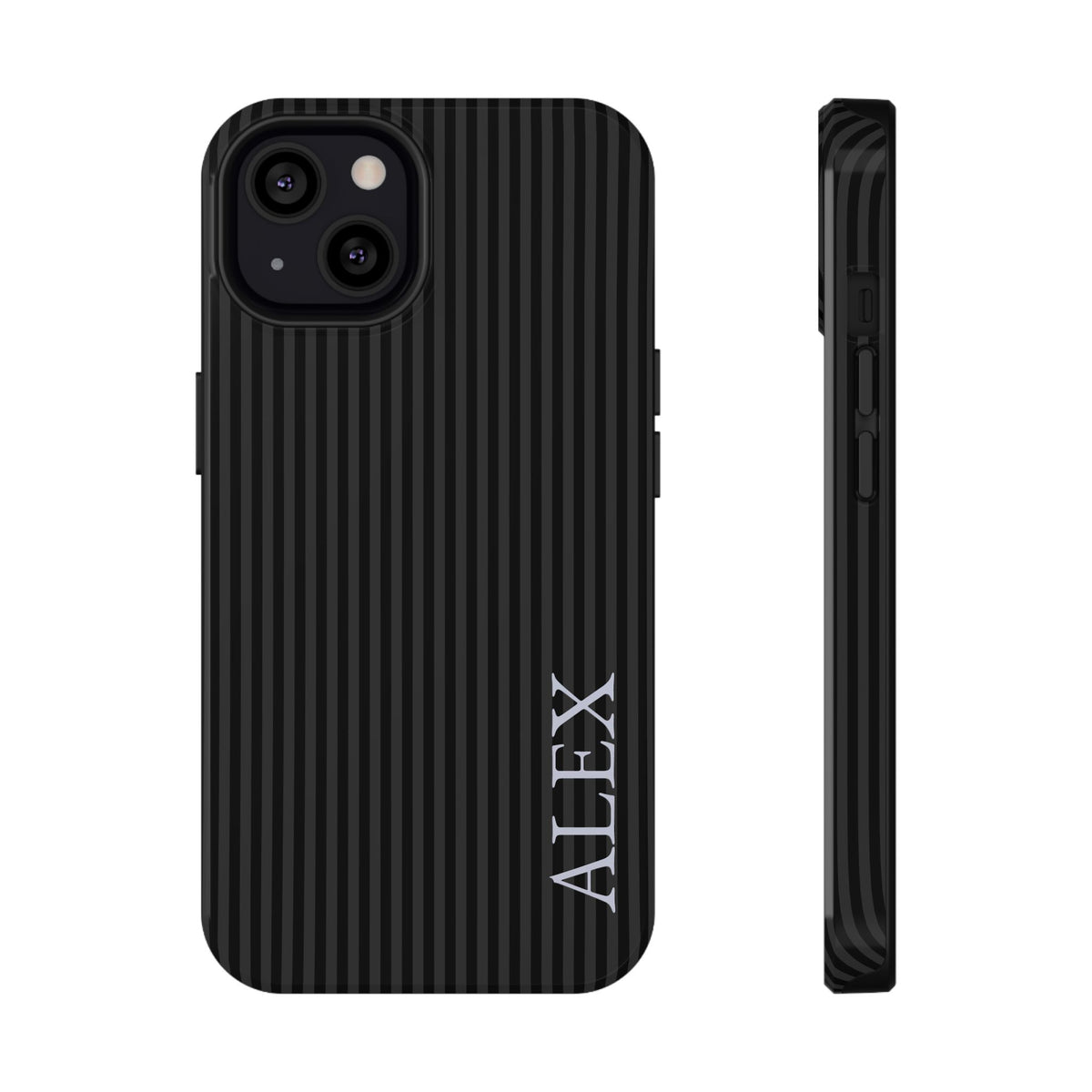 Black Stripe Name Impact Resistant Case Personalized