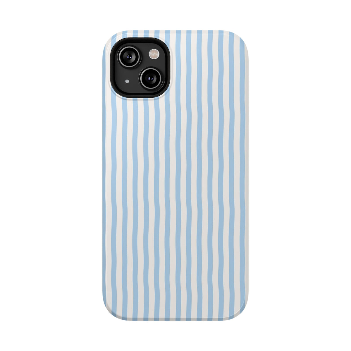 Sky Blue Stripe protective phone case for iPhone 14 Plus, glossy finish