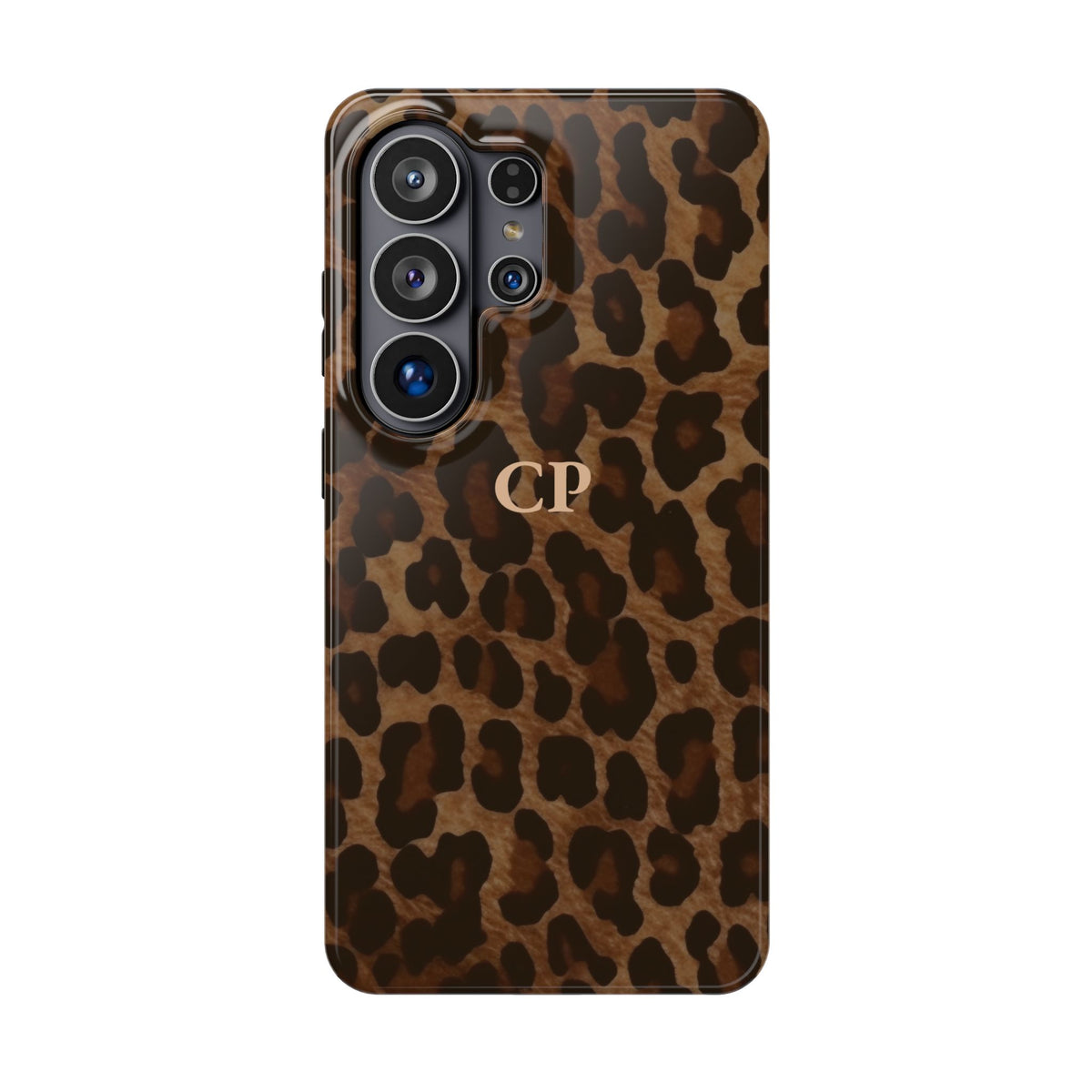 Brown Leopard Monogram Magnetic Impact Resistant Case Personalized