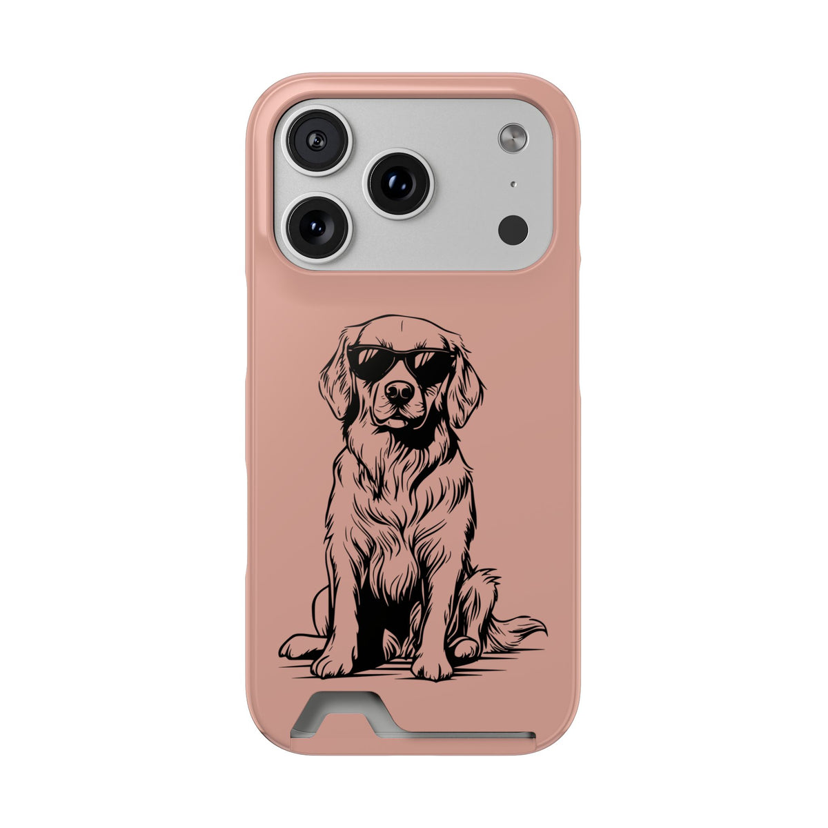Cool Pup phone case with card holder for iPhone 17 Pro, glossy finish