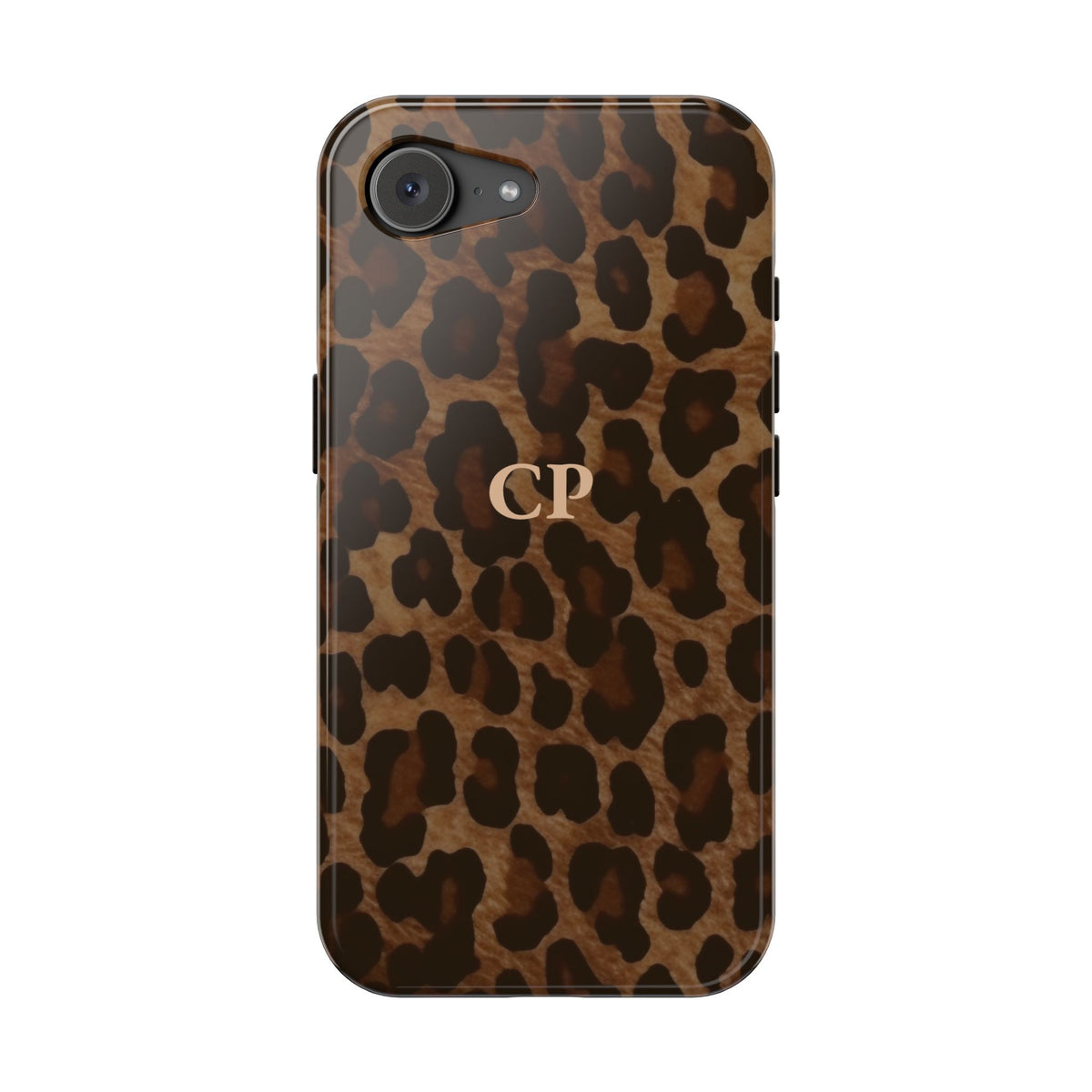 Brown Leopard Monogram Impact Resistant Case Personalized