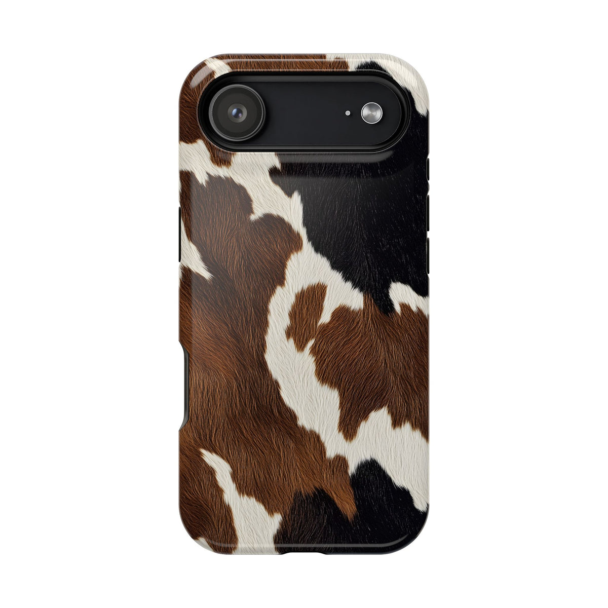 Brown Cow Print MagSafe case for iPhone 17 Air, glossy finish