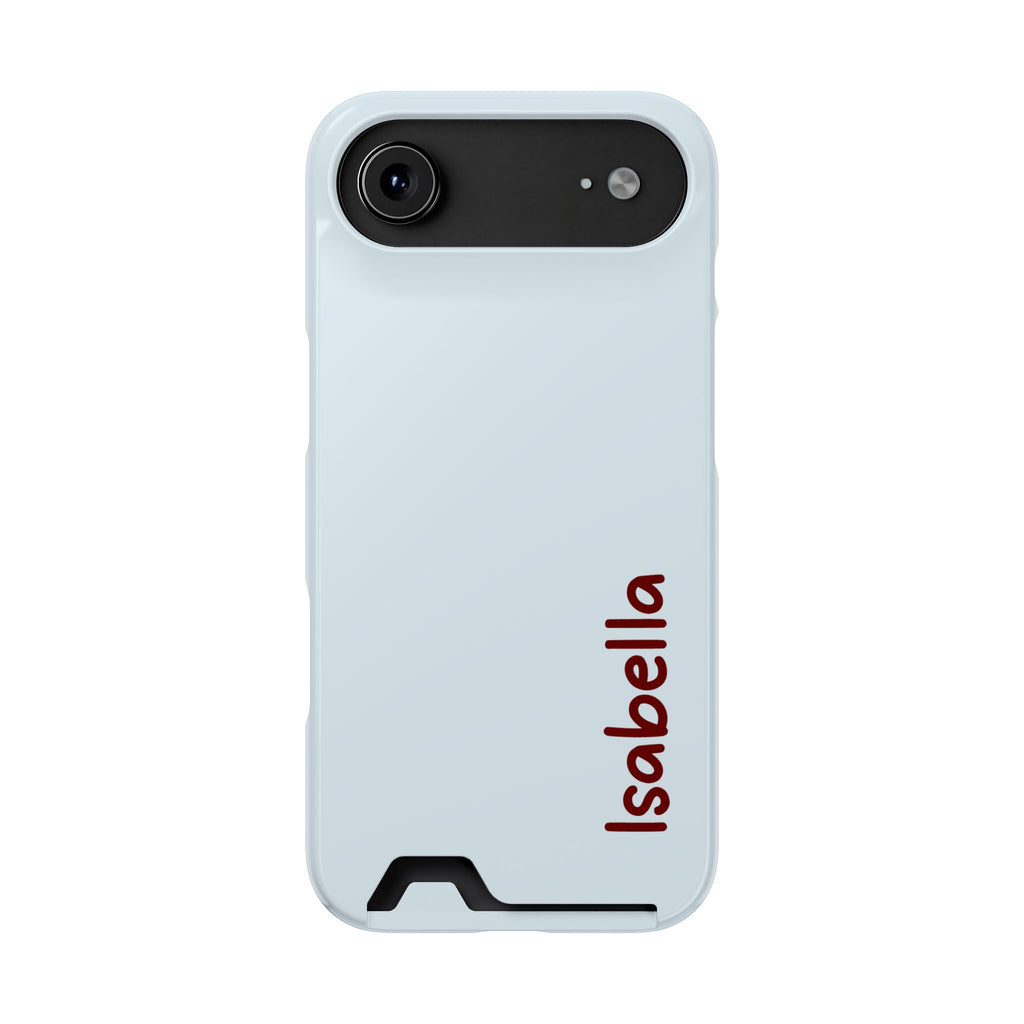 Baby Blue Name Phone Case With Card Holder Personalized