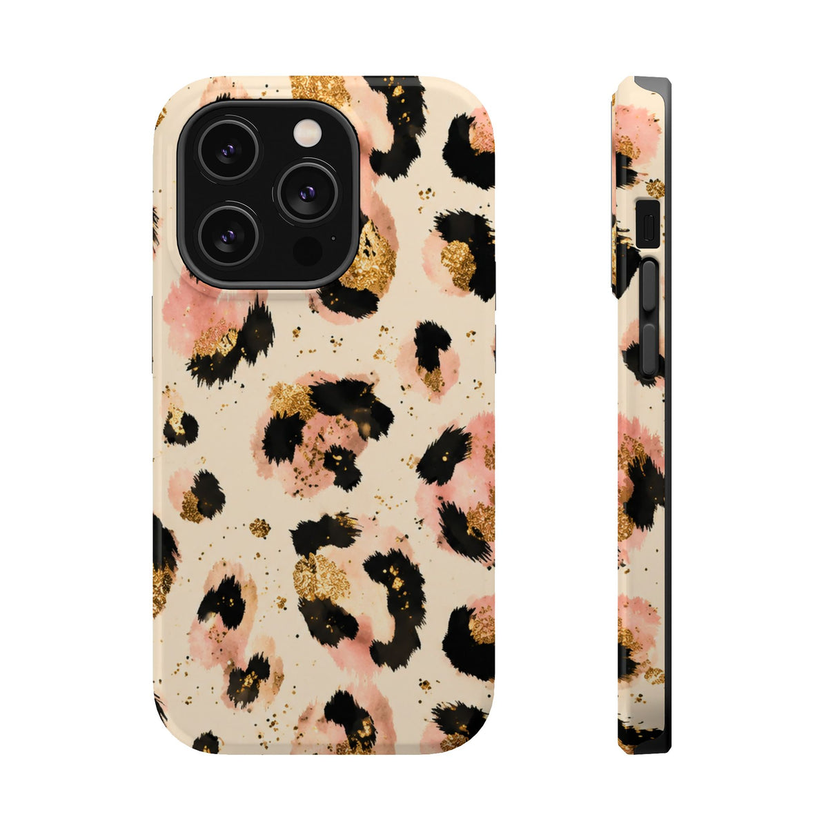 Golden Leopard MagSafe case for iPhone 14 Pro, glossy finish