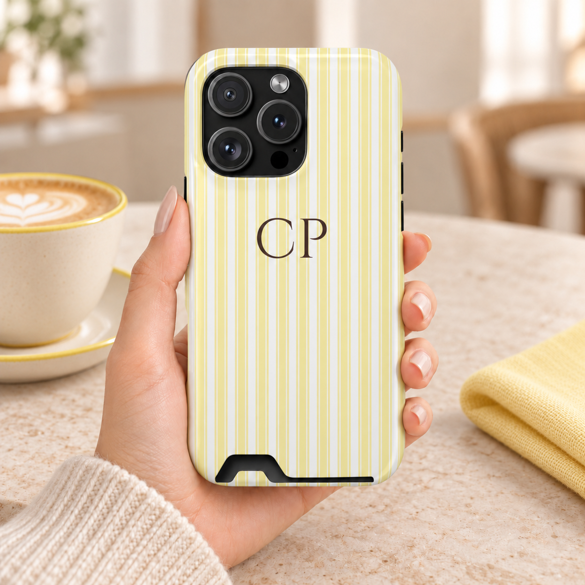 Monogram Phone Case With Card Holder Personalized