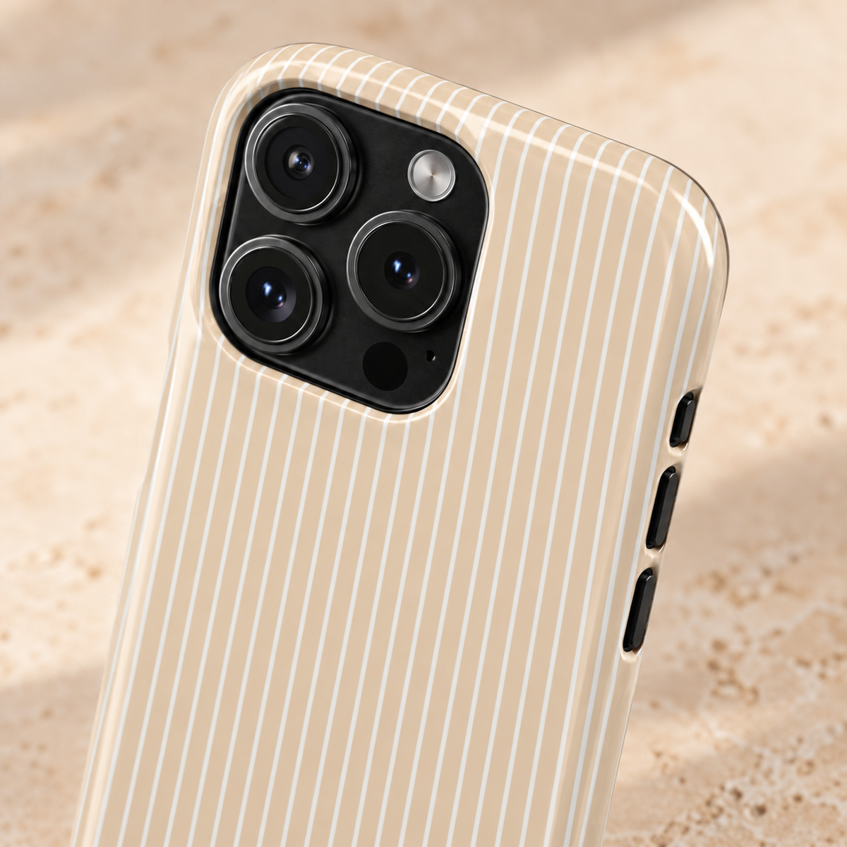 Latte Ribbed Monogram Phone Case With Card Holder Personalized