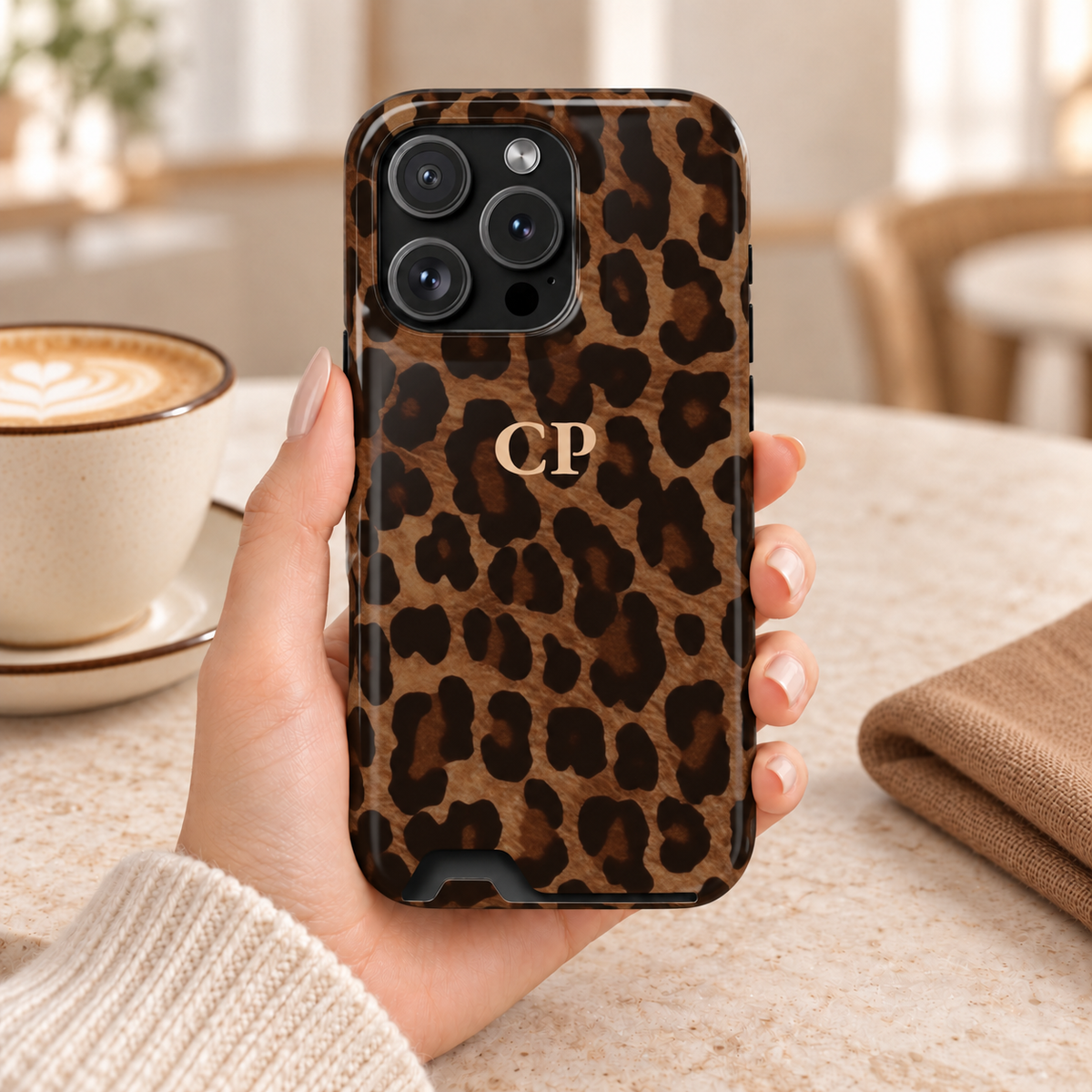 Monogram Phone Case With Card Holder Personalized