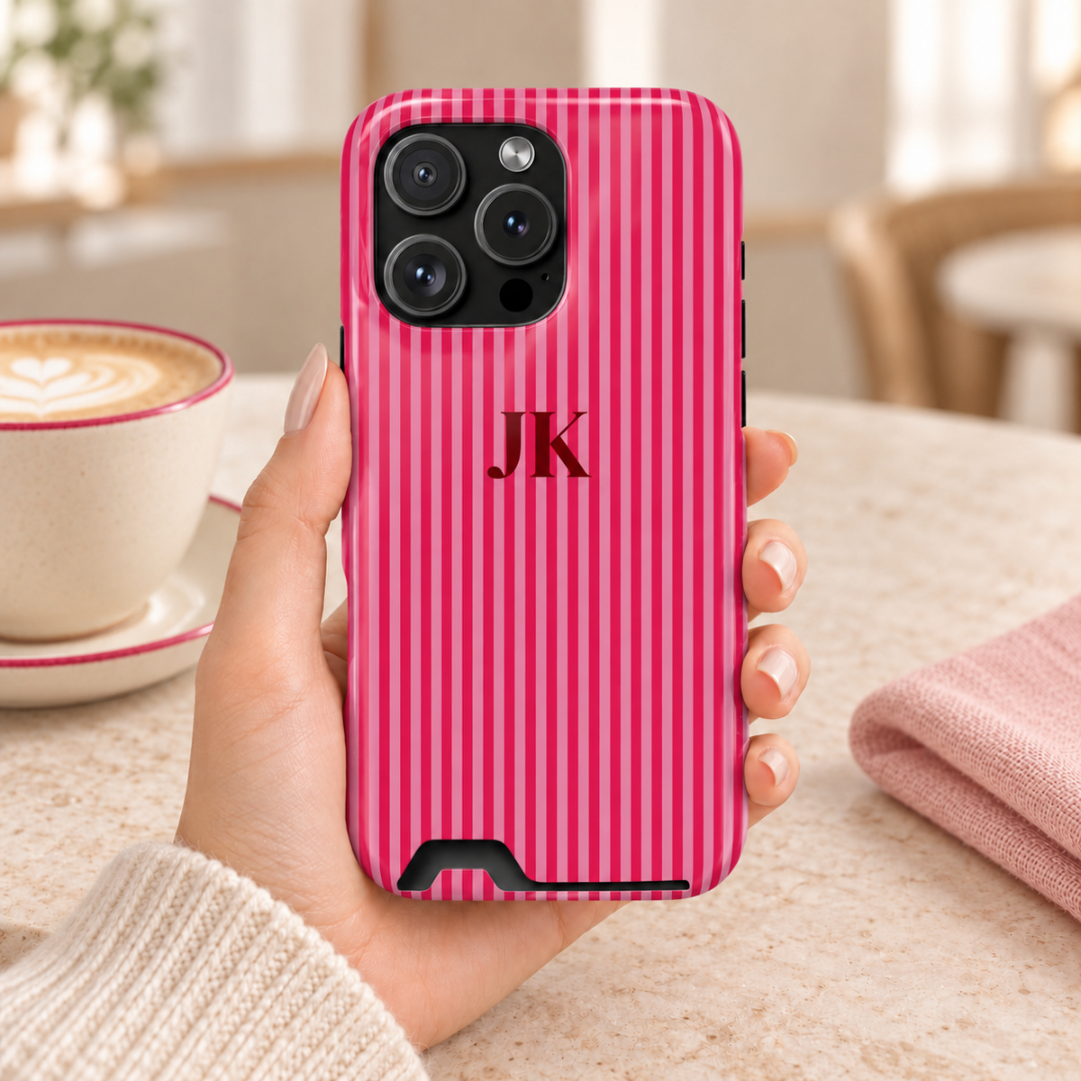 Monogram Phone Case With Card Holder Personalized