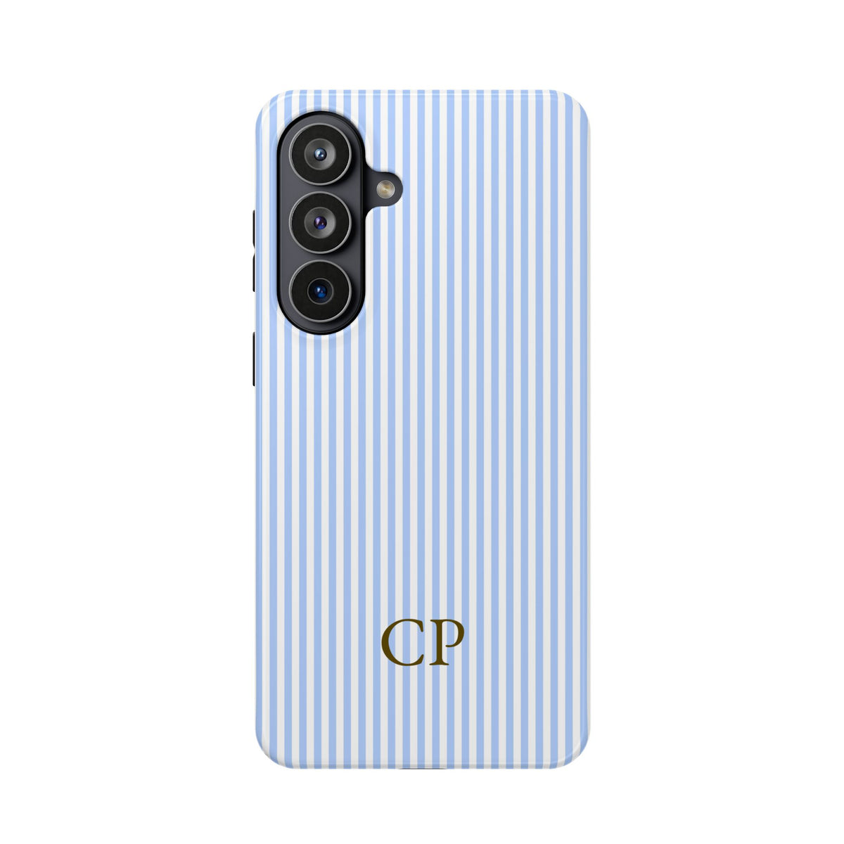 Sky Pinstripe Monogram Magnetic Impact Resistant Case Personalized