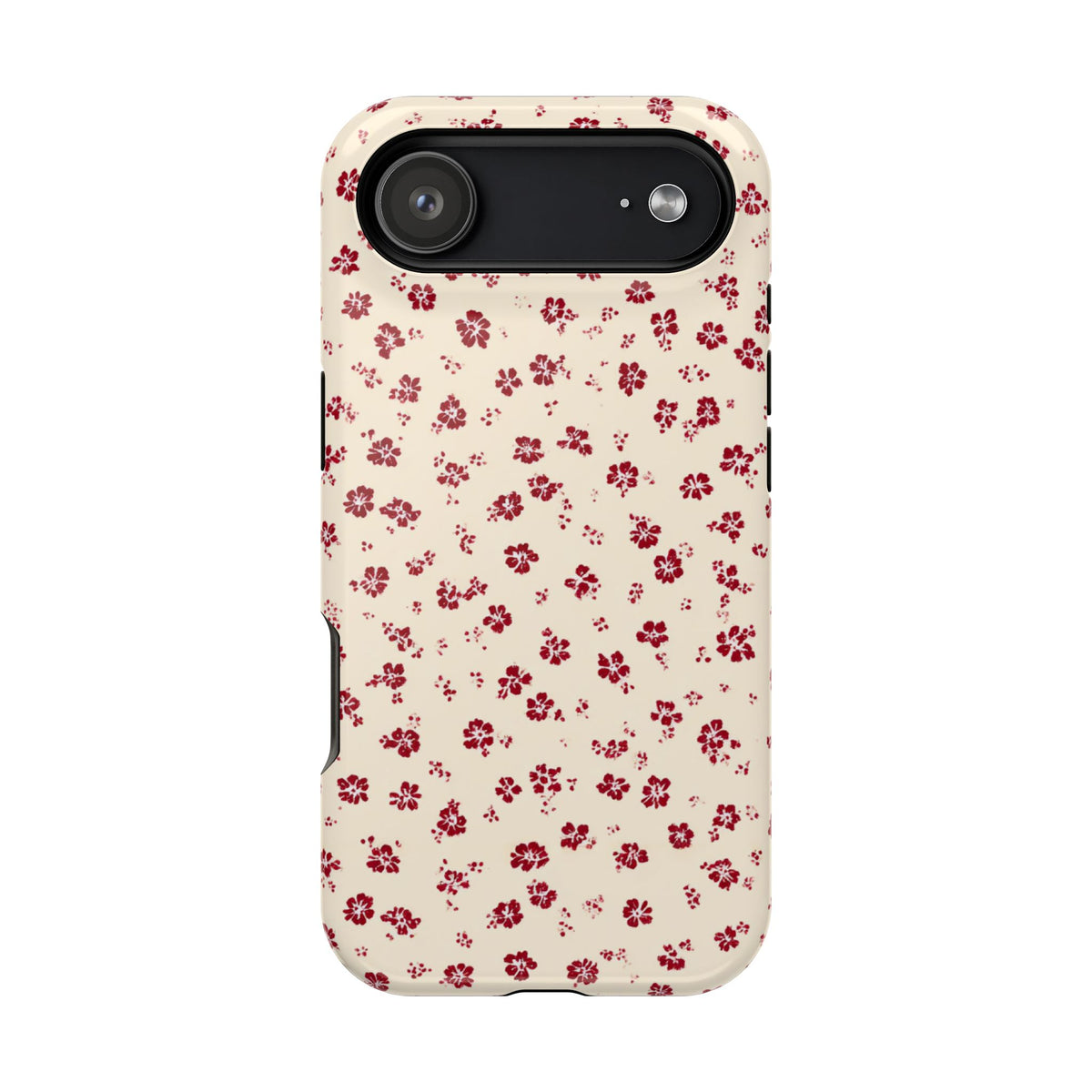 Red Ditsy Floral MagSafe case for iPhone 17 Air, glossy finish