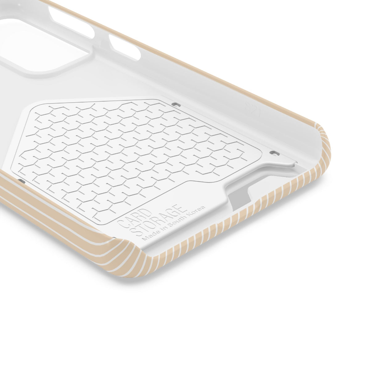Latte Ribbed Monogram Phone Case With Card Holder Personalized