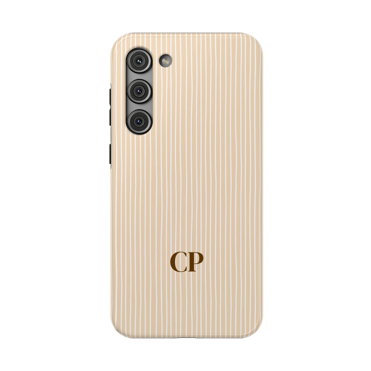 Latte Ribbed Monogram Impact Resistant Case Personalized