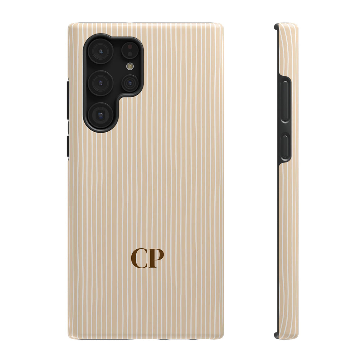 Latte Ribbed Monogram Impact Resistant Case Personalized
