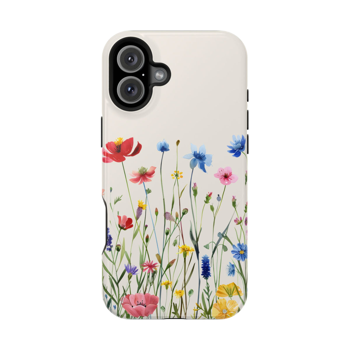 Spring Meadow protective phone case for iPhone 16 Plus, glossy finish