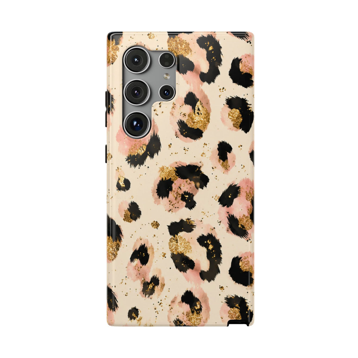 Golden Leopard protective phone case for Samsung Galaxy S24 Ultra, glossy finish