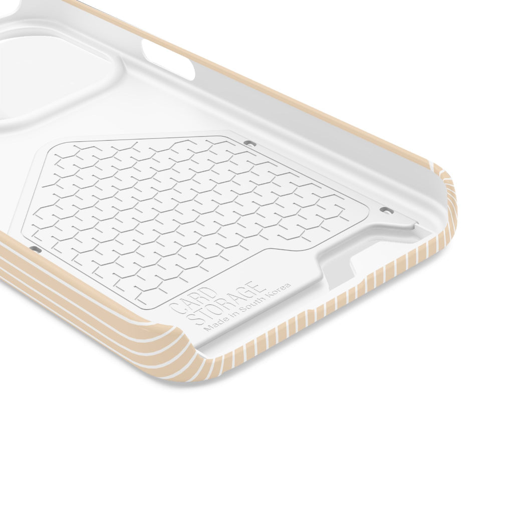 Latte Ribbed Monogram Phone Case With Card Holder Personalized