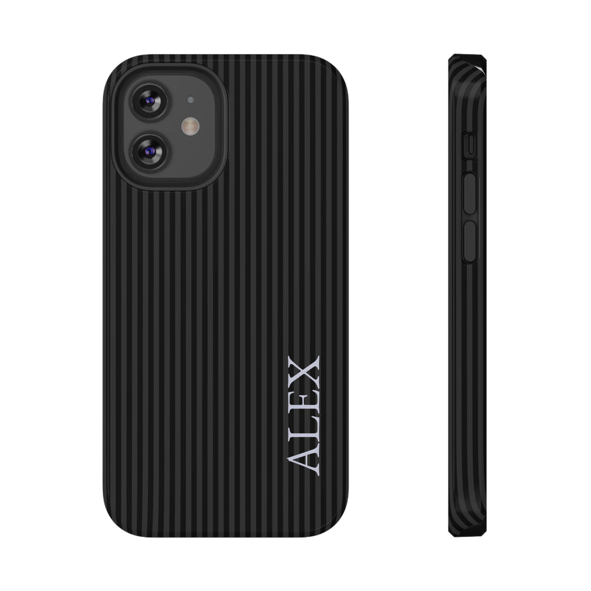 Black Stripe Name Impact Resistant Case Personalized