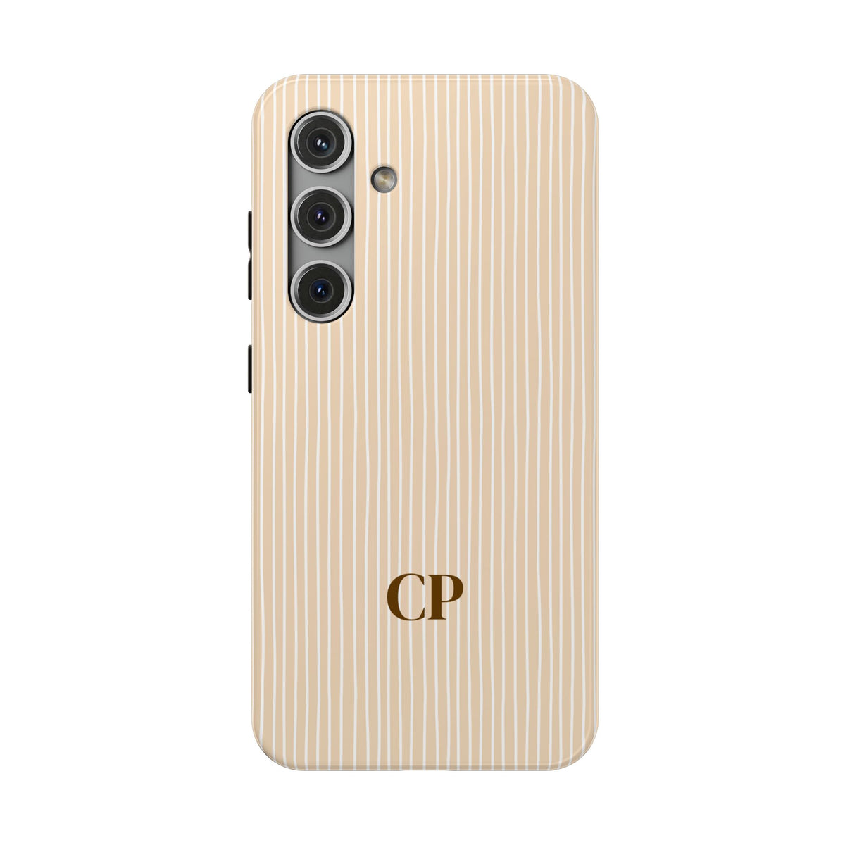 Latte Ribbed Monogram Impact Resistant Case Personalized