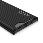 Black Stripe Name Phone Case With Card Holder Personalized