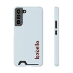 Baby Blue Name Phone Case With Card Holder Personalized