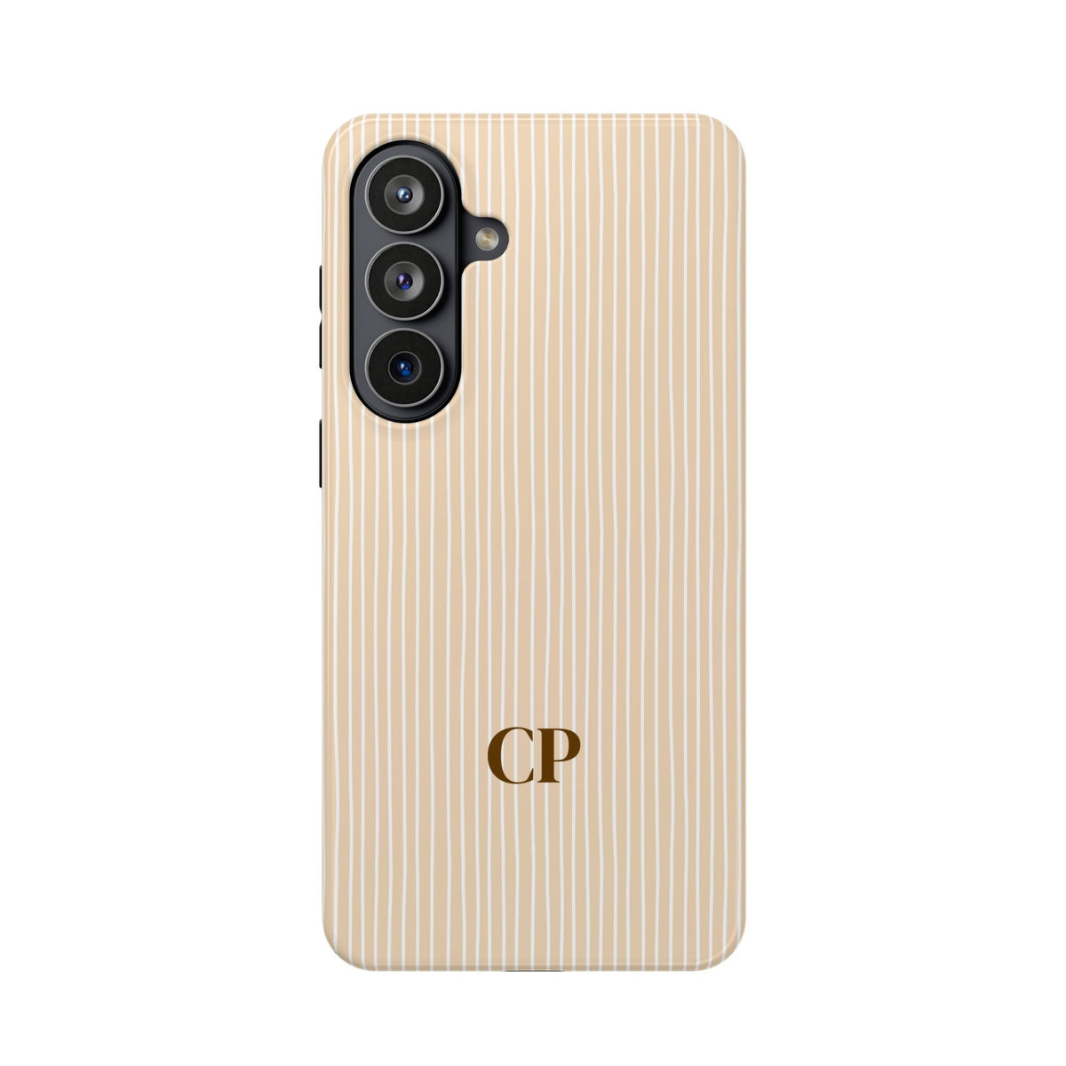 Latte Ribbed Monogram Impact Resistant Case Personalized