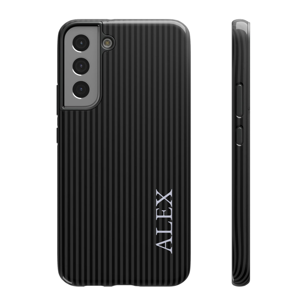 Black Stripe Name Impact Resistant Case Personalized