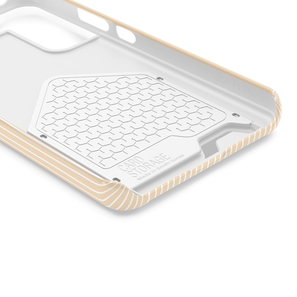 Latte Ribbed Monogram Phone Case With Card Holder Personalized
