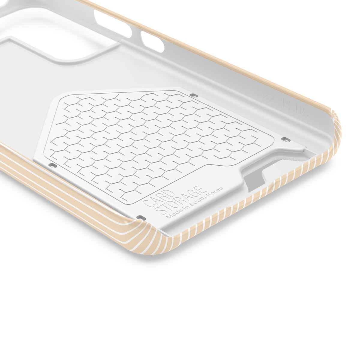 Latte Ribbed Monogram Phone Case With Card Holder Personalized