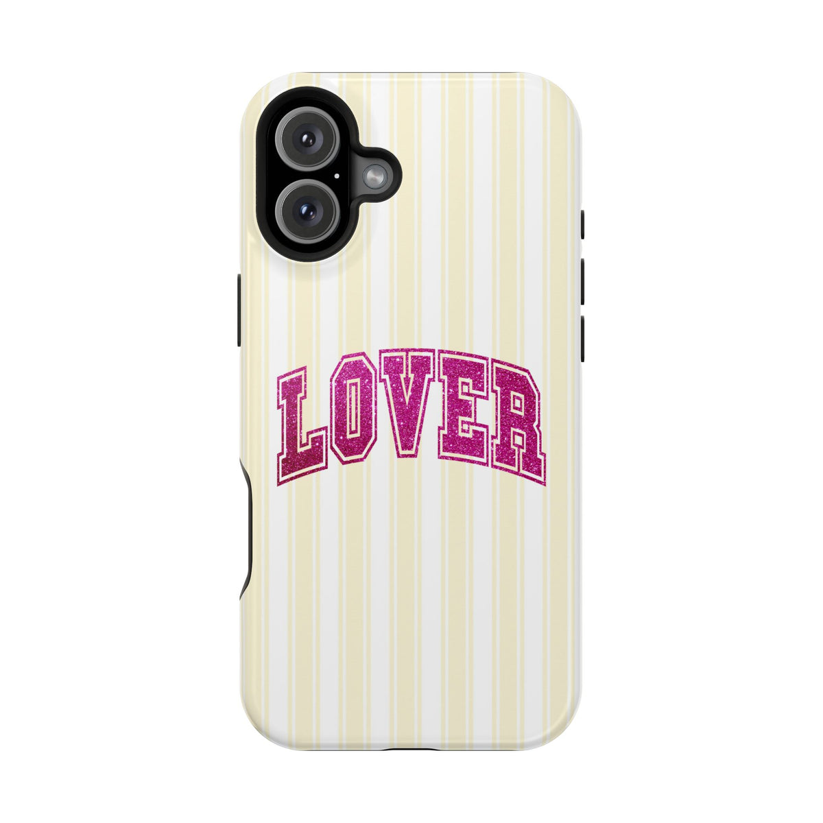 Lover Varsity protective phone case for iPhone 16 Plus, glossy finish